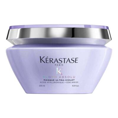 Kérastase Blond Absolu, Anti-Brass Purple Hair Mask, For Lightened & Highlighted Cool Blonde Hair, Masque Ultra Violet, 200ml