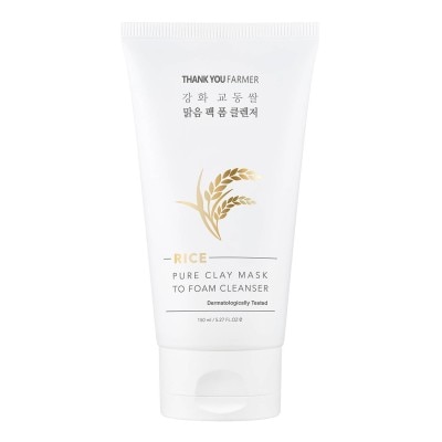 Thank You Farmer Rice Pure Clay Mask To Foam Cleanser 150ml (2)