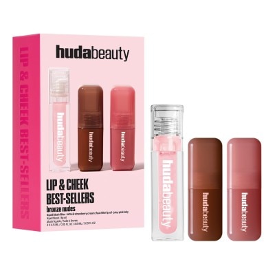 Huda Beauty Lip & Cheek Best-Sellers Bronze Nudes Set 3.9ml + 4.5ml