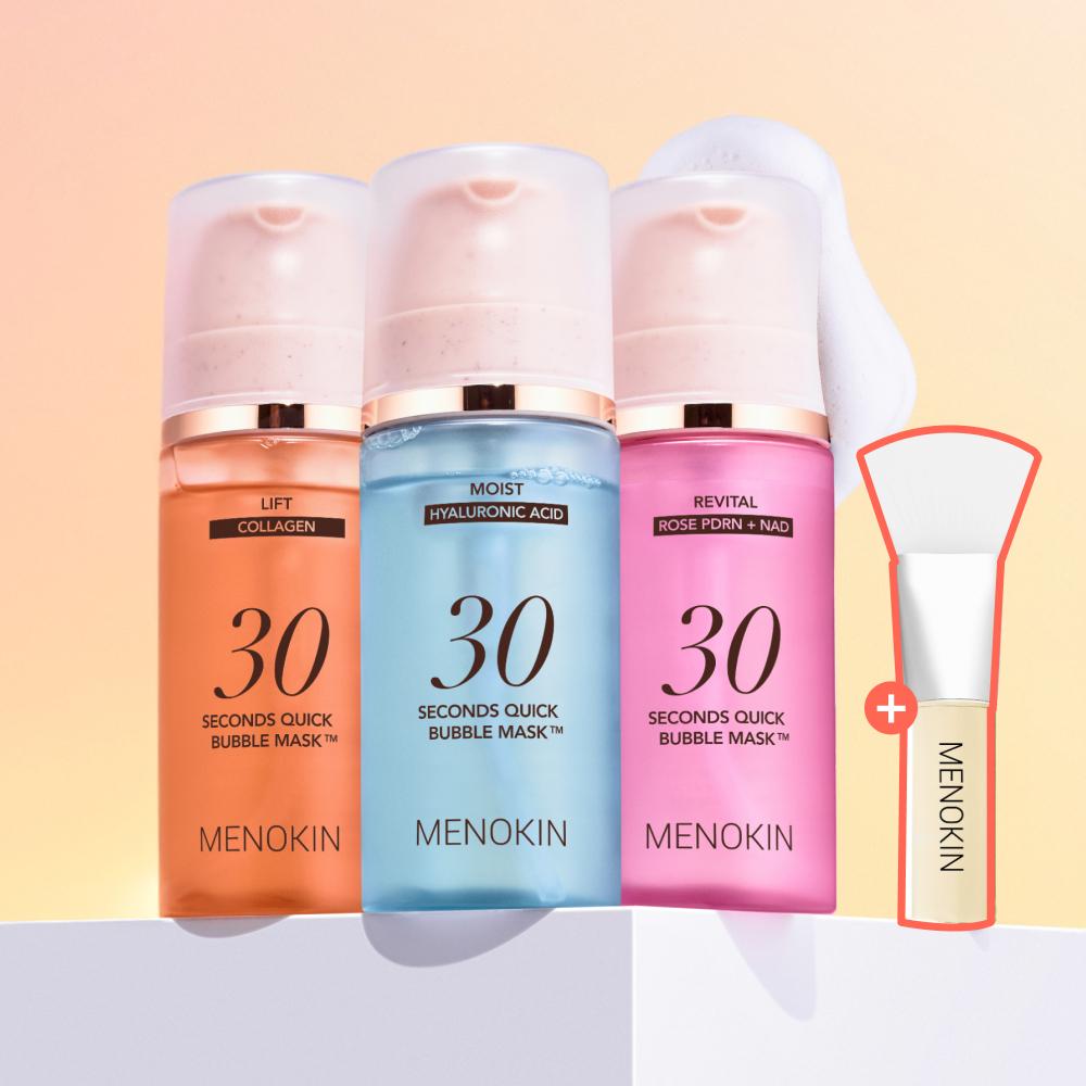 MENOKIN 30 Seconds Quick Bubble Mask Set (+Pack Brush)