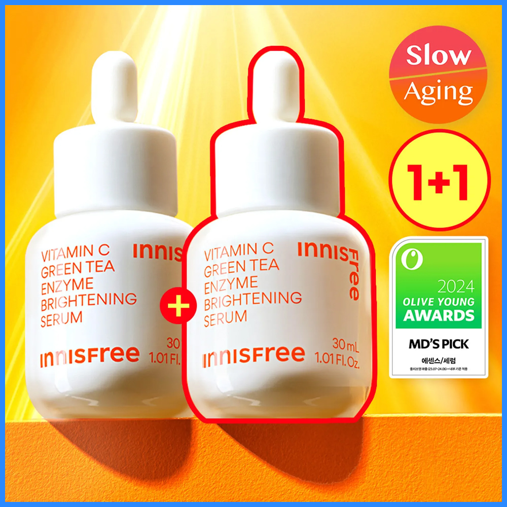 Innisfree Green Tea Enzyme Vitamin C Brightening Toner Pads 2.8ml 60s (6)