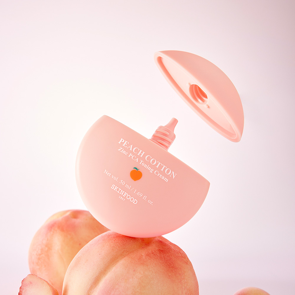SKINFOOD Peach Matte Duo Set (Peach Cotton Zinc PCA Essence + Peach Cotton Zinc PCA Toning Cream)