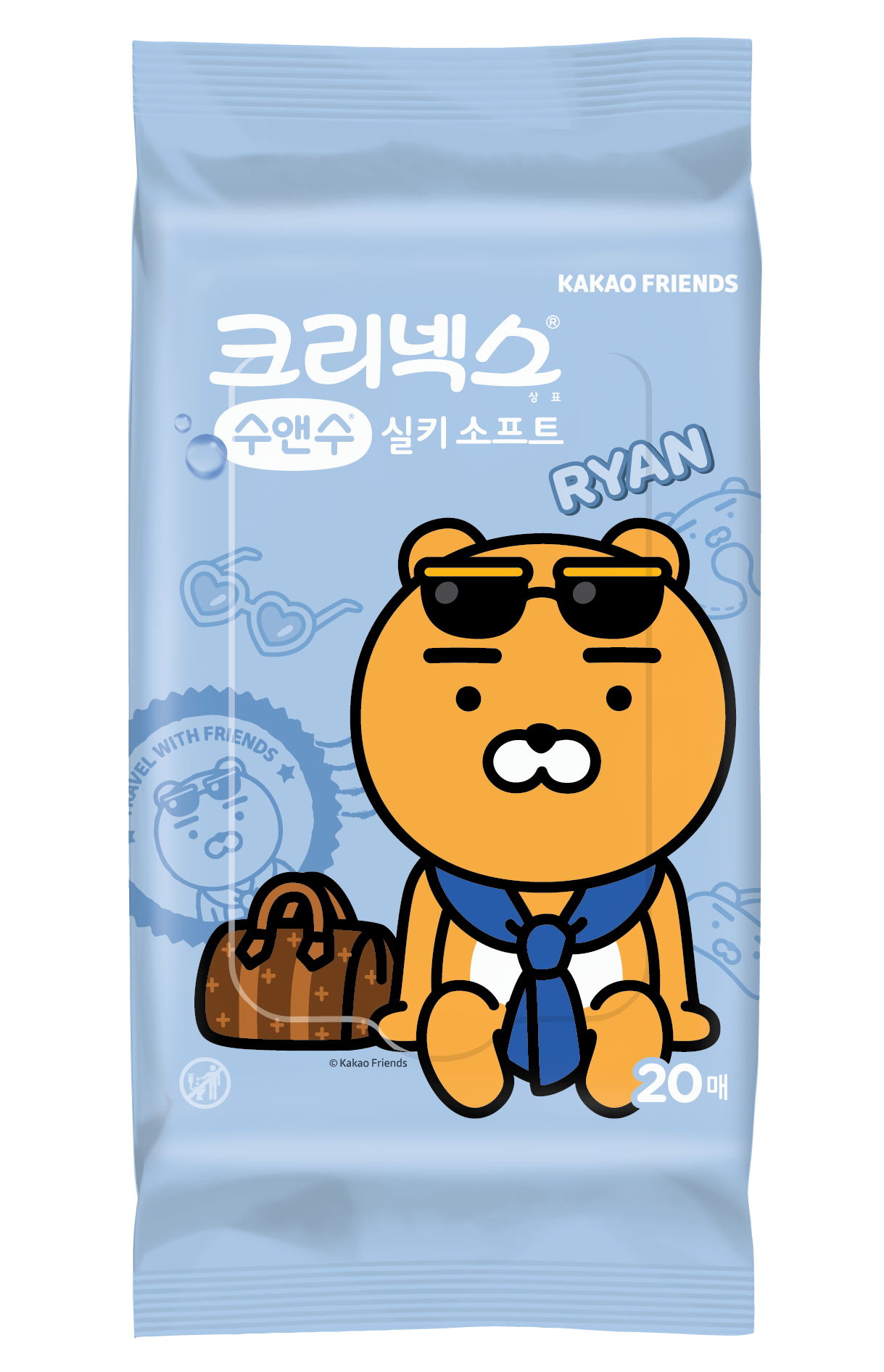 [Kakao Friends] Kleenex Wet Wipes 20 Sheets