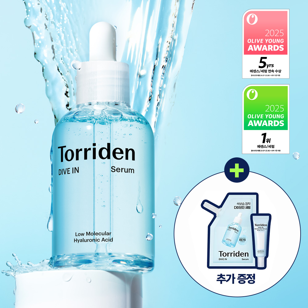 ★2025 Awards★ Torriden Dive-In Low Molecular Hyaluronic Acid Serum 100ml Limited Refill Set (+Refill 50ml+Cream 50ml+Pad 10P+Balan