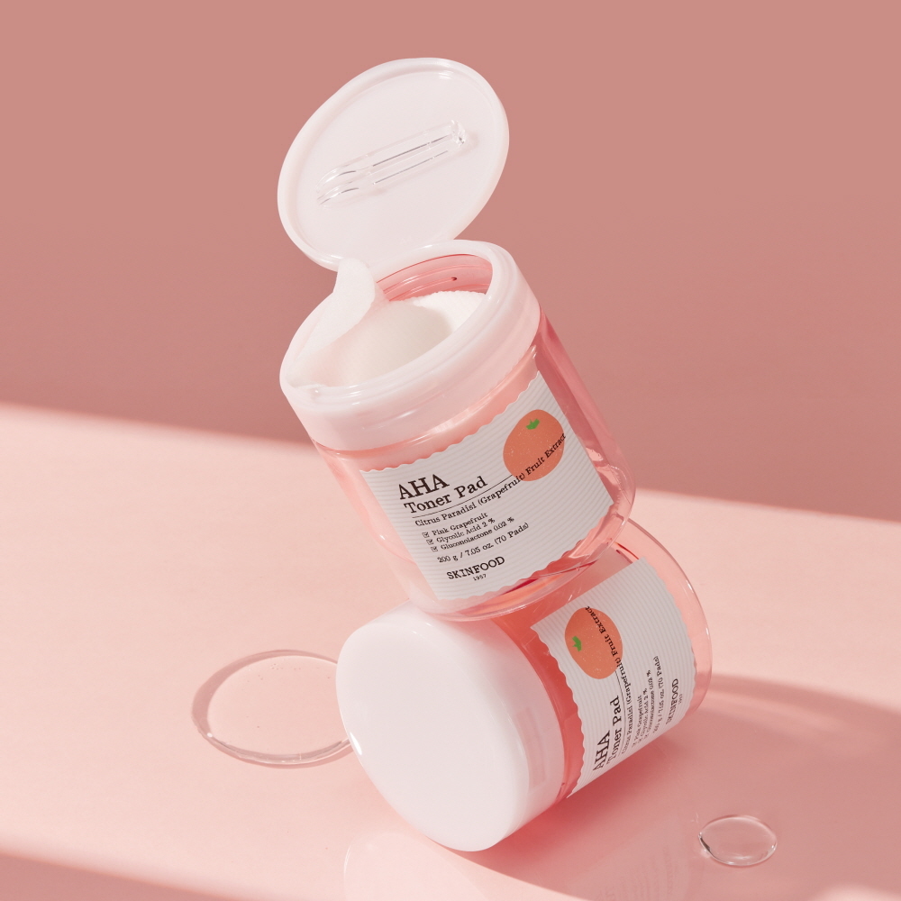SKINFOOD Pink Grapefruit AHA Toner Pad 70P