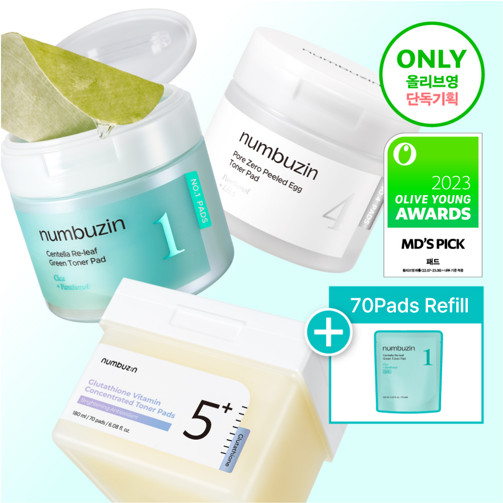 [Total 140 Pads] numbuzin Toner Pad Refill Set [Choose 1 from 3 Types]