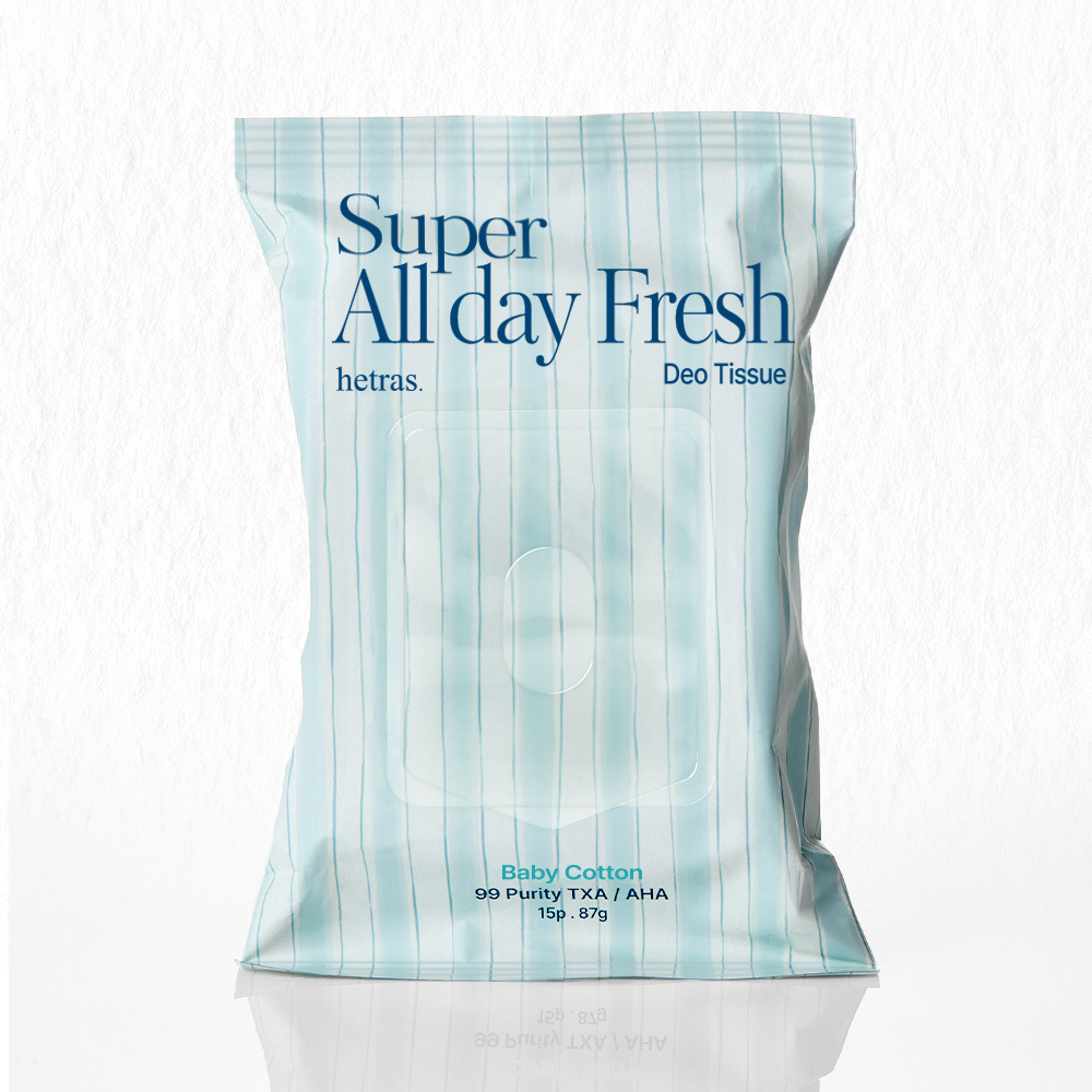 hetras Super All Day Fresh Deo Tissue #Baby Cotton 15P