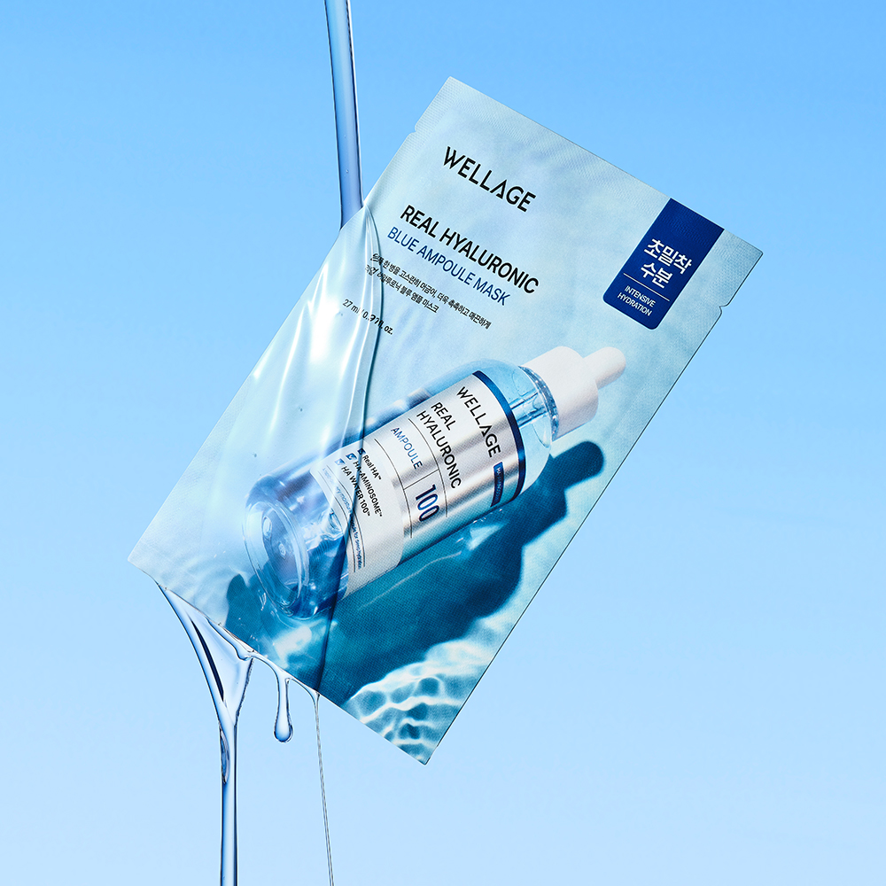 WELLAGE Real Hyaluronic Blue 100 Ampoule 75ml Double Pack (+Mask Sheet 1ea) (4)