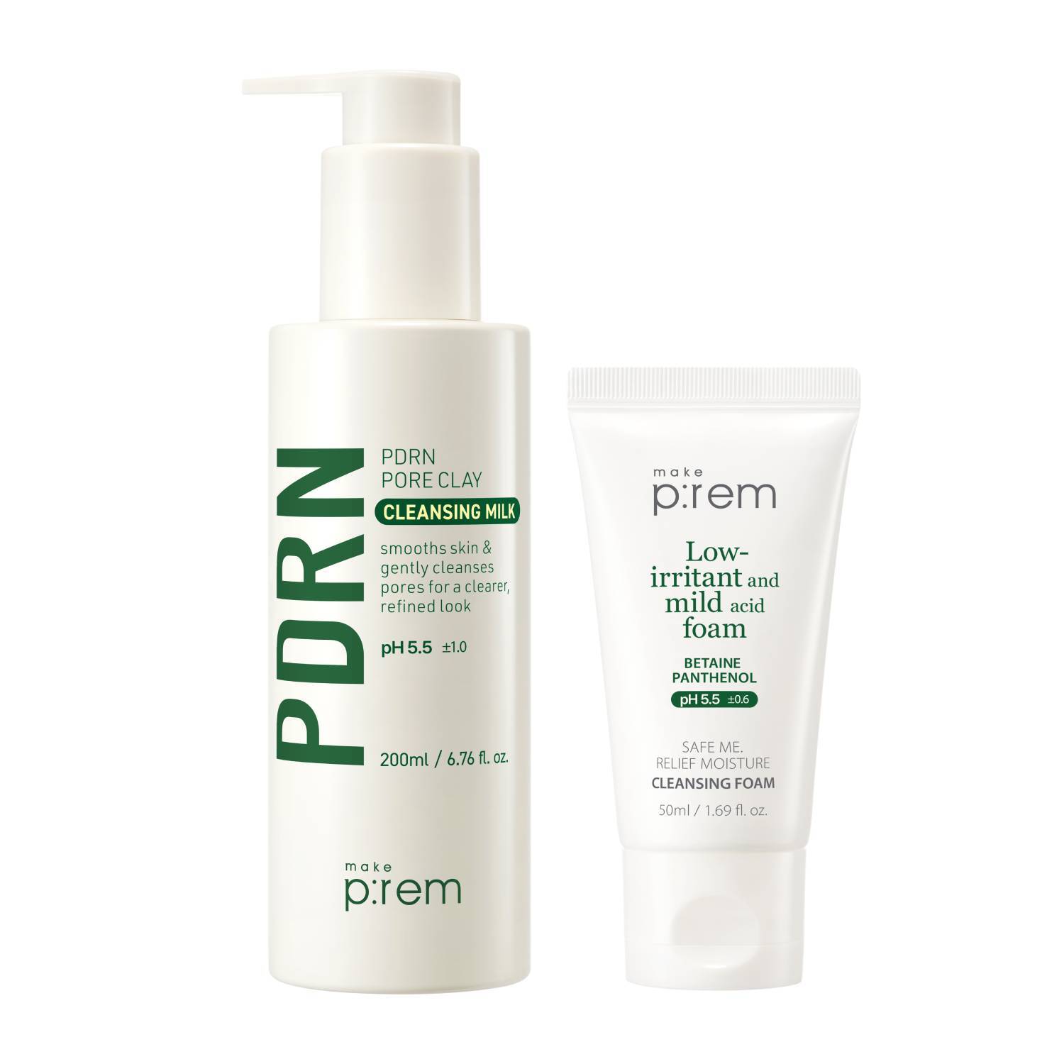 makeprem PDRN Pore Clay Cleansing Milk 200ml Set (+Refill 100ml)