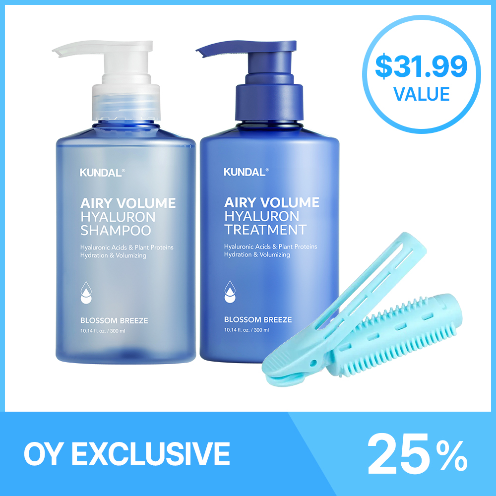 KUNDAL Hyaluronic Airy Volume hair care set (+Root Volume Clip)