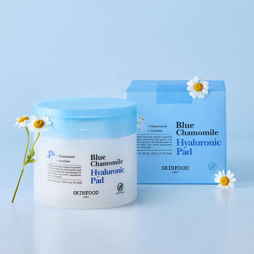 SKINFOOD Blue Chamomile Hyaluronic Pad 70P (3)