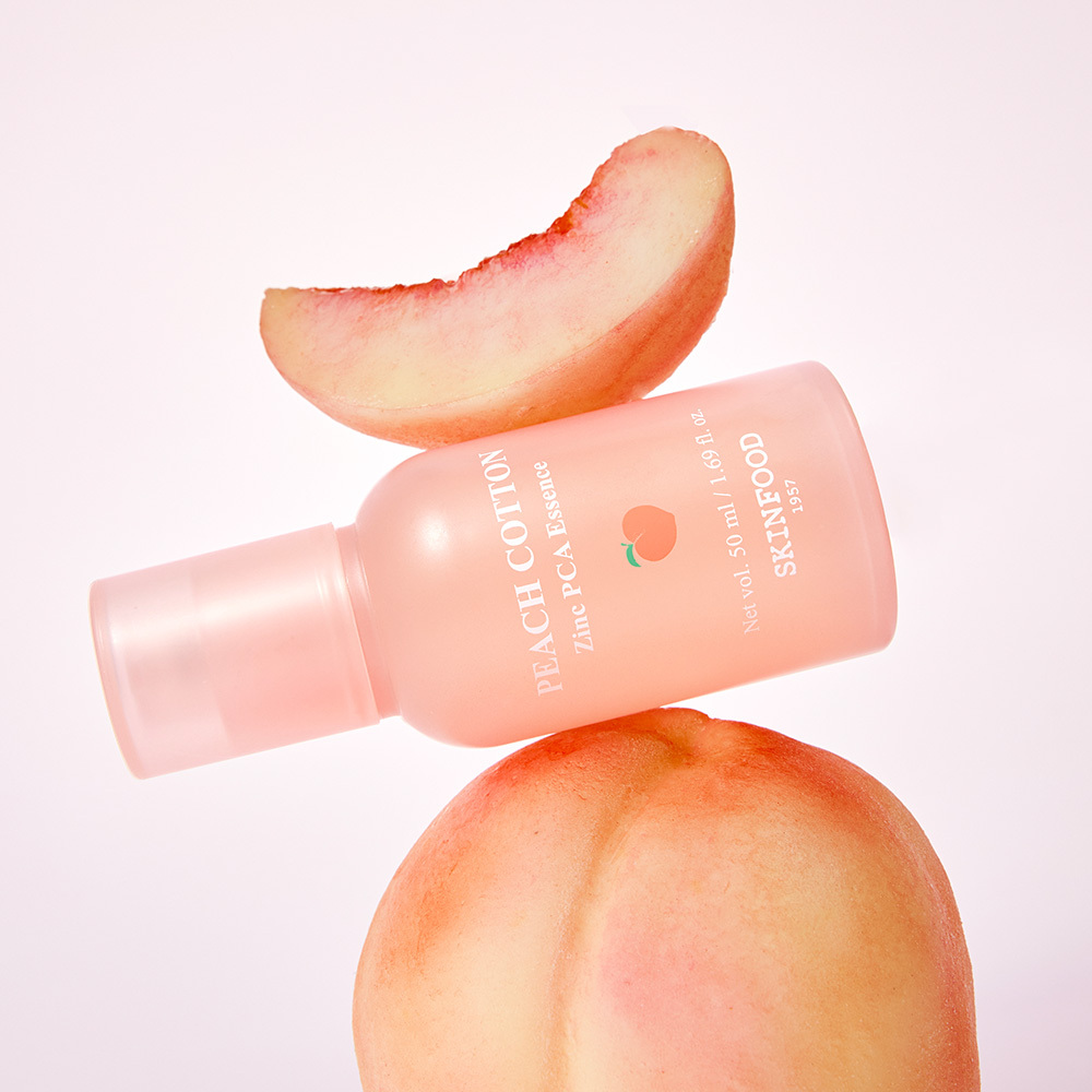 SKINFOOD Peach Matte Duo Set (Peach Cotton Zinc PCA Essence + Peach Cotton Zinc PCA Toning Cream) (3)