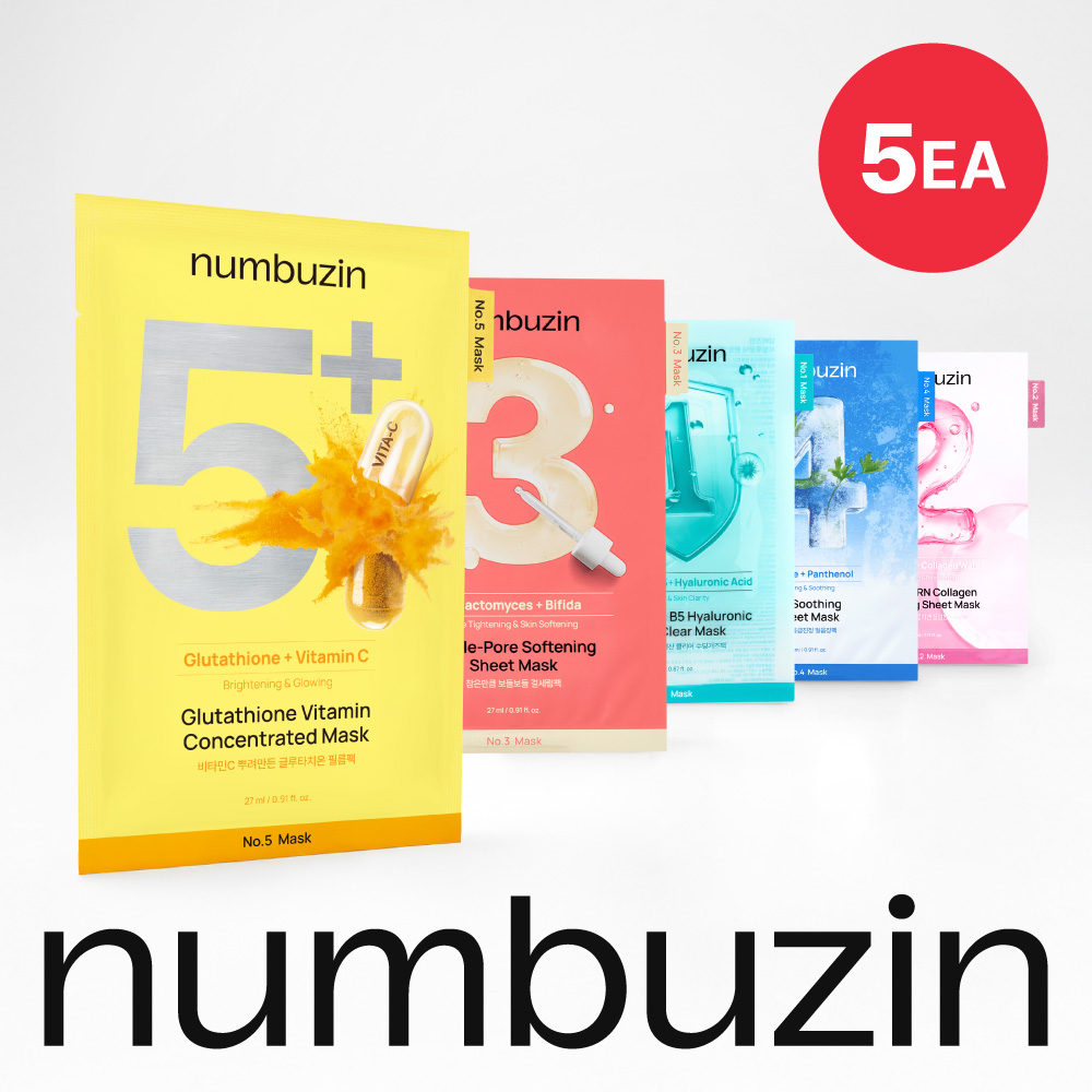 numbuzin No.1–5 Sheet Mask (5 Sheets) [Choose 1]