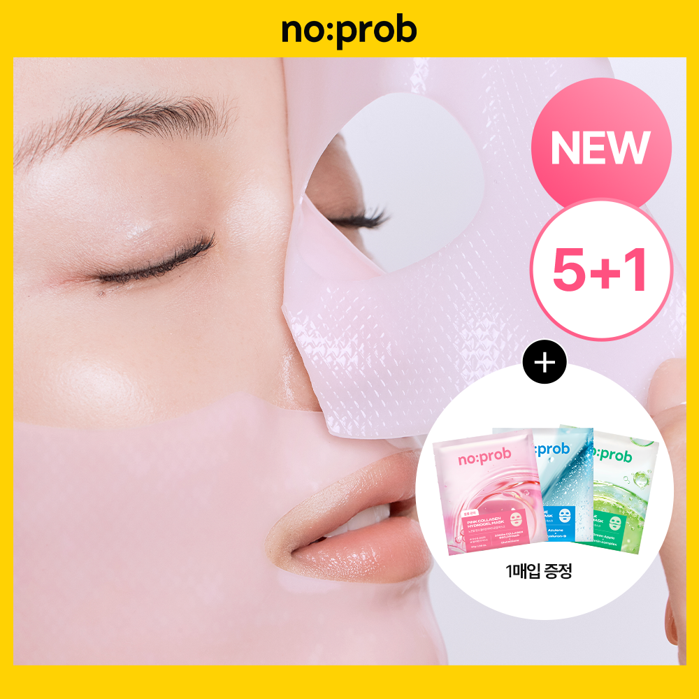 NoProb Hydrogel Mask Sheet Volume Glow 5+1 Set (Pink Collagen/Blue Azulene/Green Apple) (2)