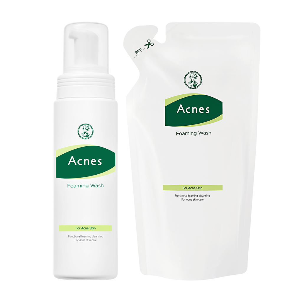 Acnes Foaming Wash 200ml Refill Set (+Refill 200ml+4HA Oil 2ml*2ea) (3)