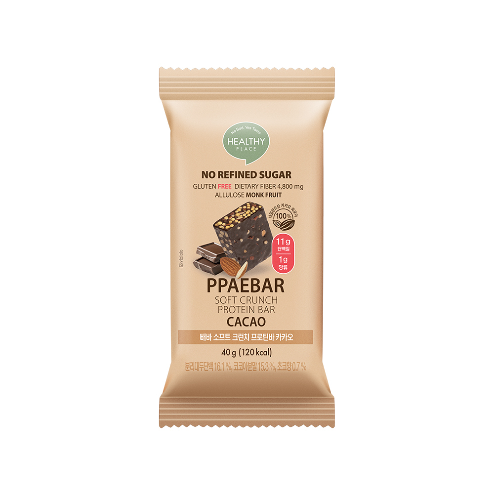 PPAEBAR Soft Crunch Protein Bar 40g #Cacao 1 Box (9ea) (2)