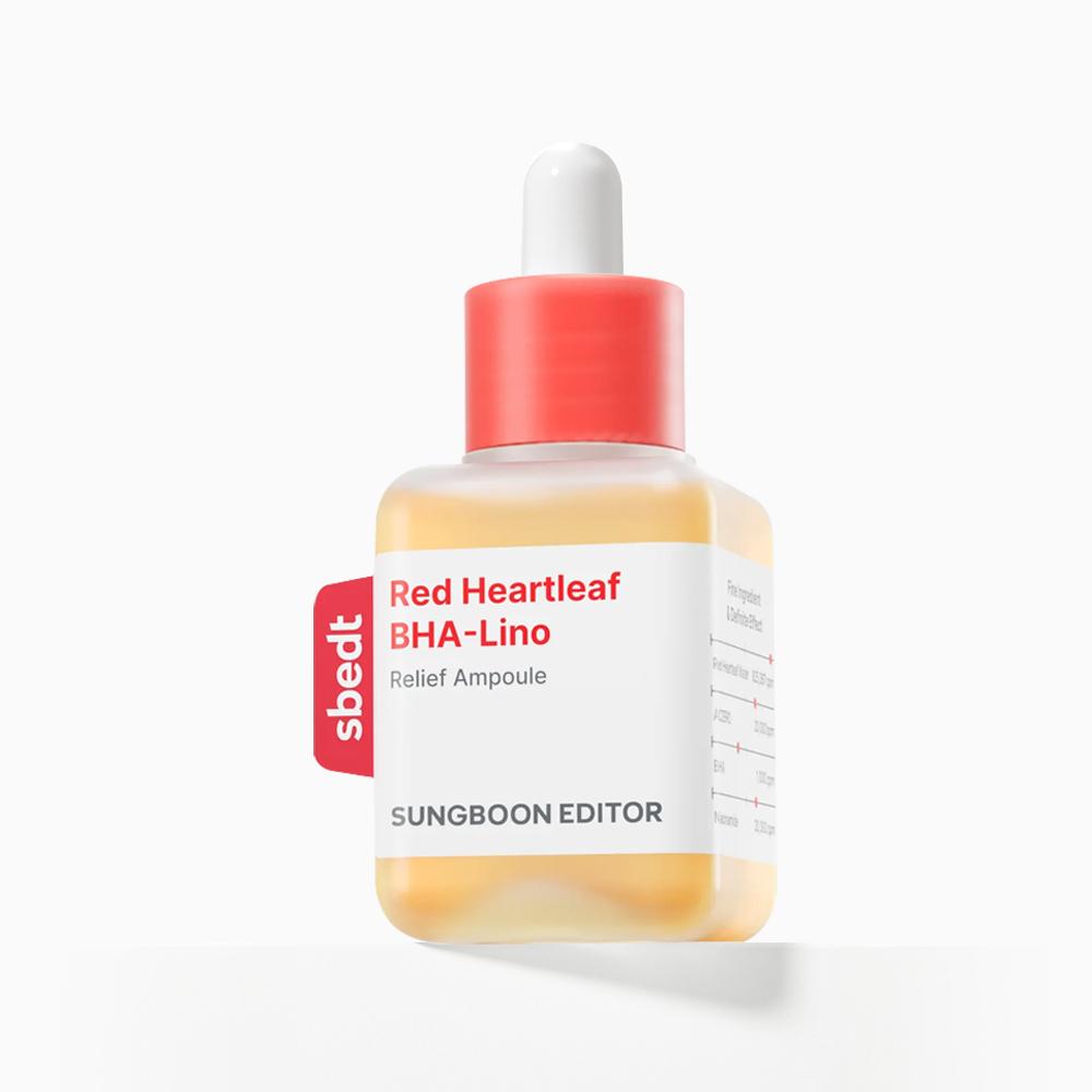 SUNGBOON EDITOR Red Heartleaf BHA-Lino Relief Ampoule 40ml OLIVE YOUNG-Exclusive Set (+10ml)