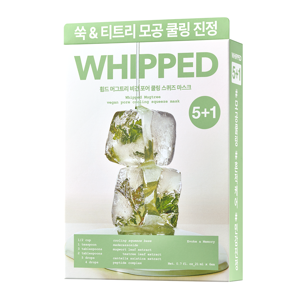 Whipped Mugtree Vegan Pore Coolilng Squeeze Mask Sheet 5ea (+1ea)