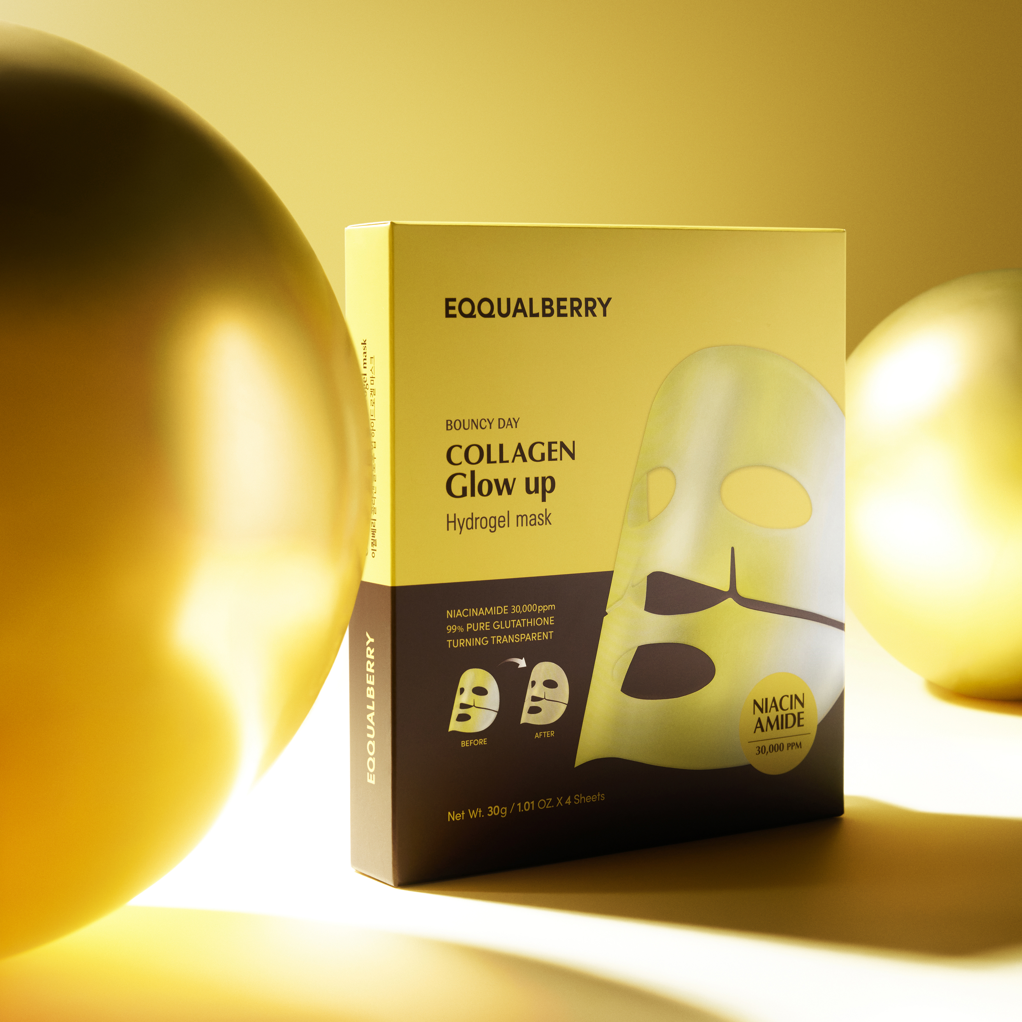 EQQUALBERRY Collagen Glow up Hydrogel Mask 1PC (2)