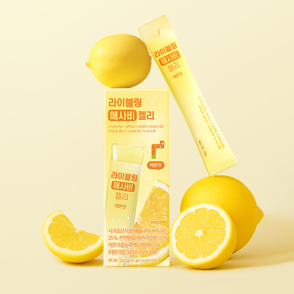 LIVELING Apple Cider Vinegar Stick Jelly #Lemon 10P (2)