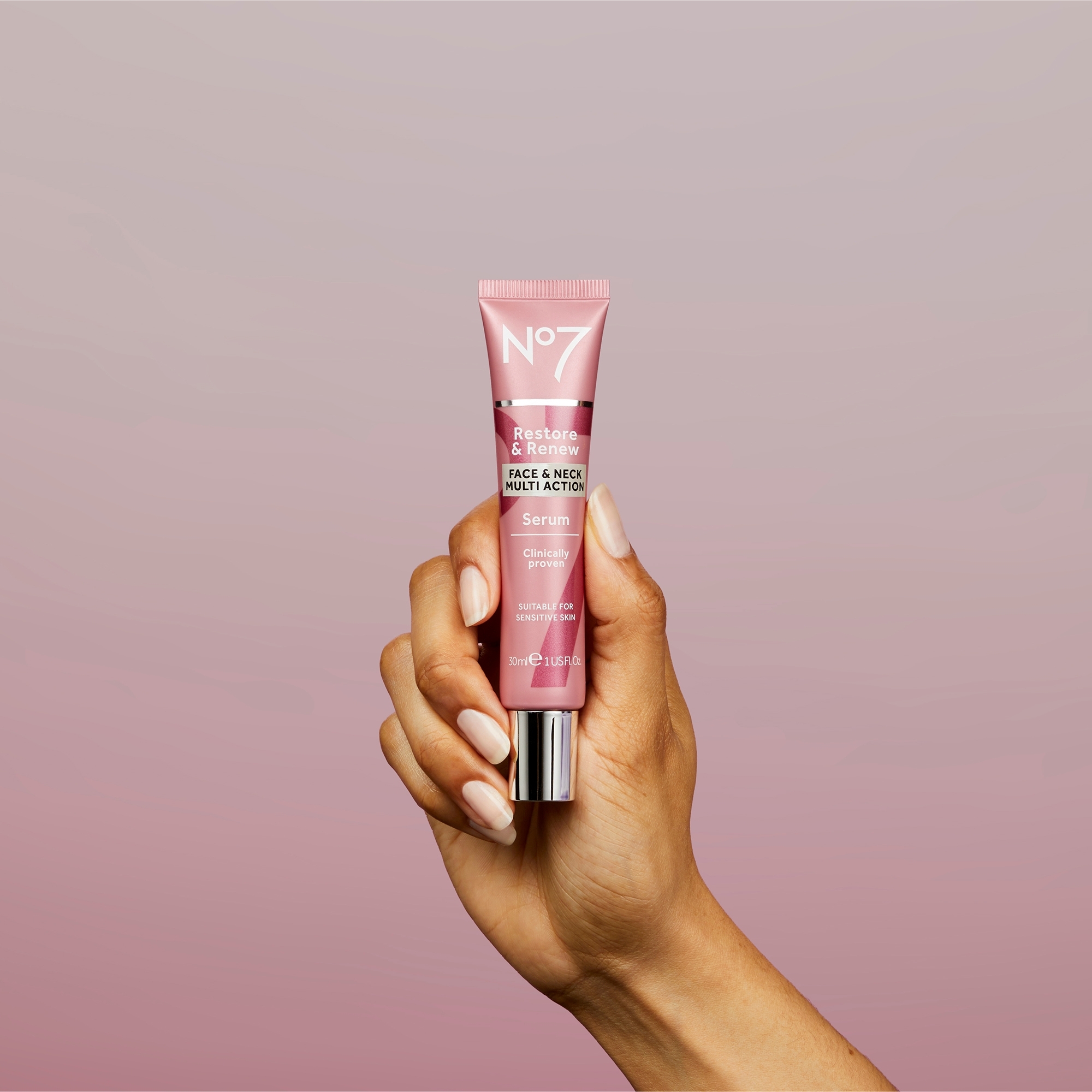 No7 Restore &amp; Renew FACE &amp; NECK MULTI ACTION Serum 30ml