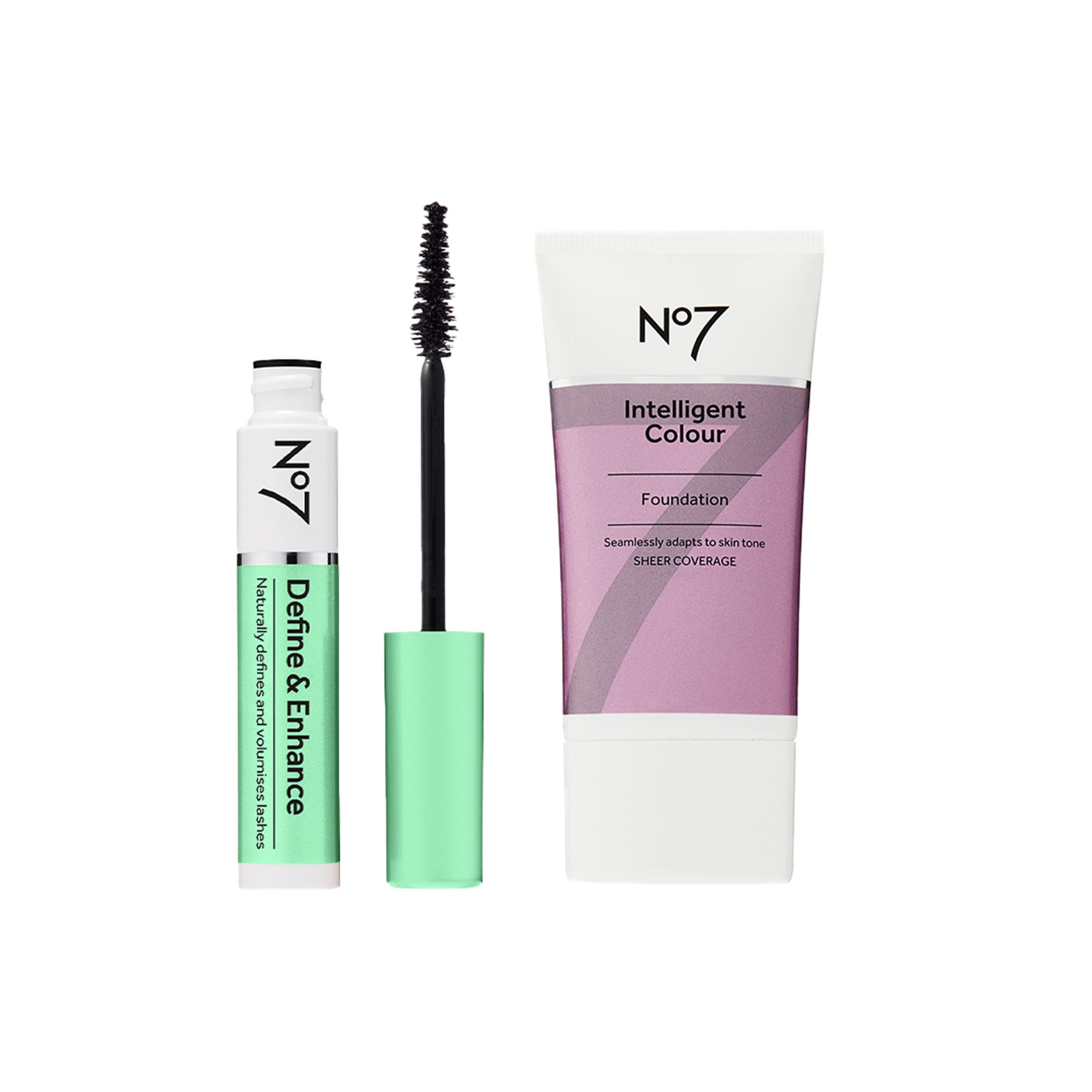 No7 Intelligent Colour Foundation Medium No7 Define &amp; Enhance Mascara BrownBlack 7ml